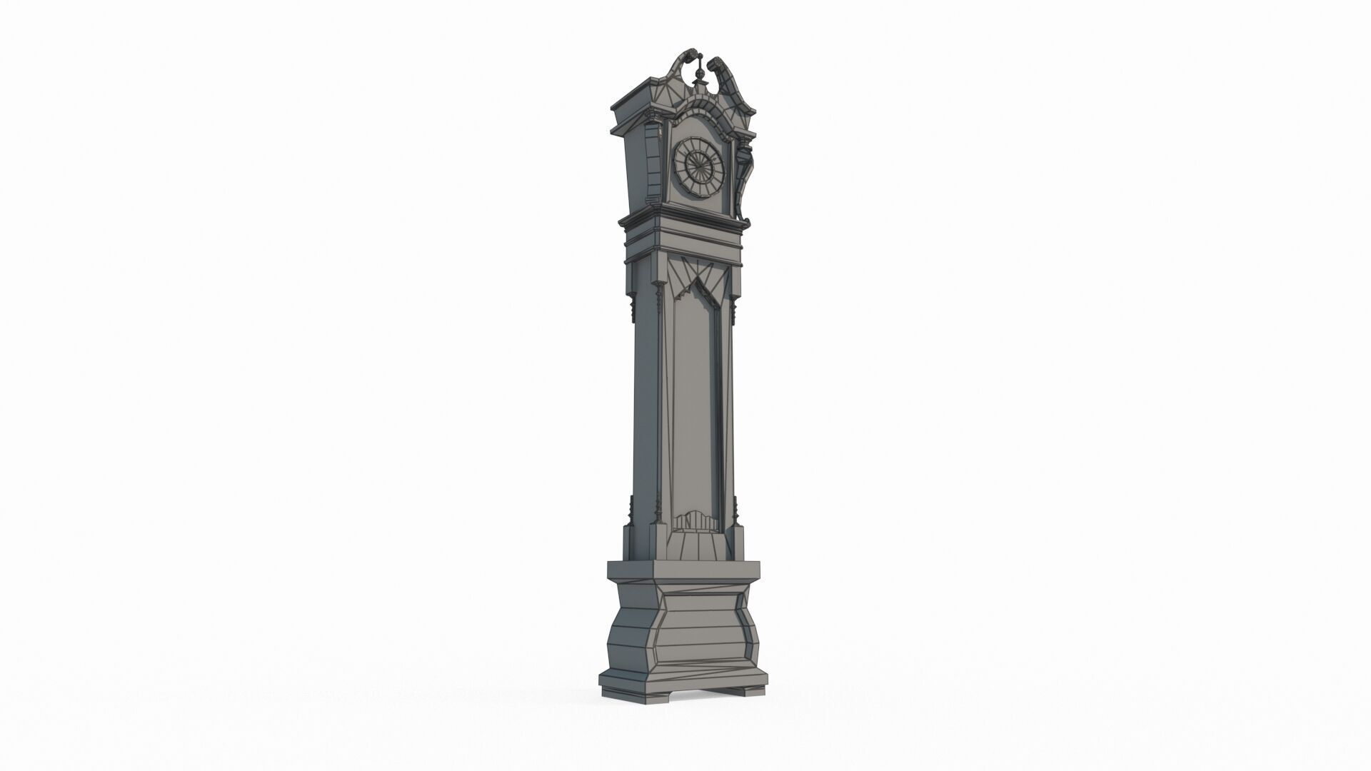Old style furniture clock 3D model_6