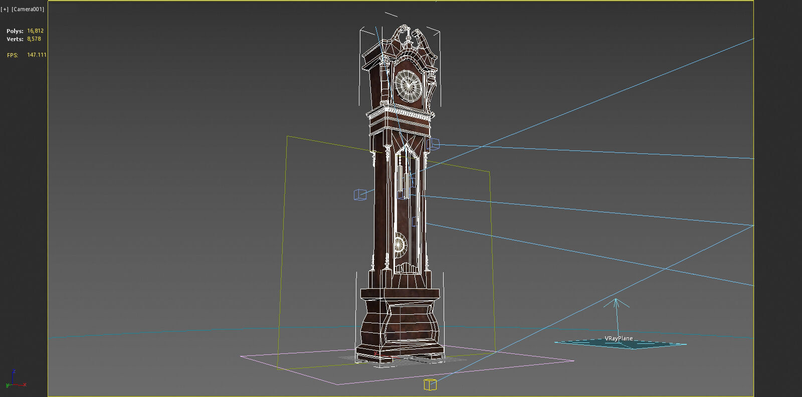 Old style furniture clock 3D model_5