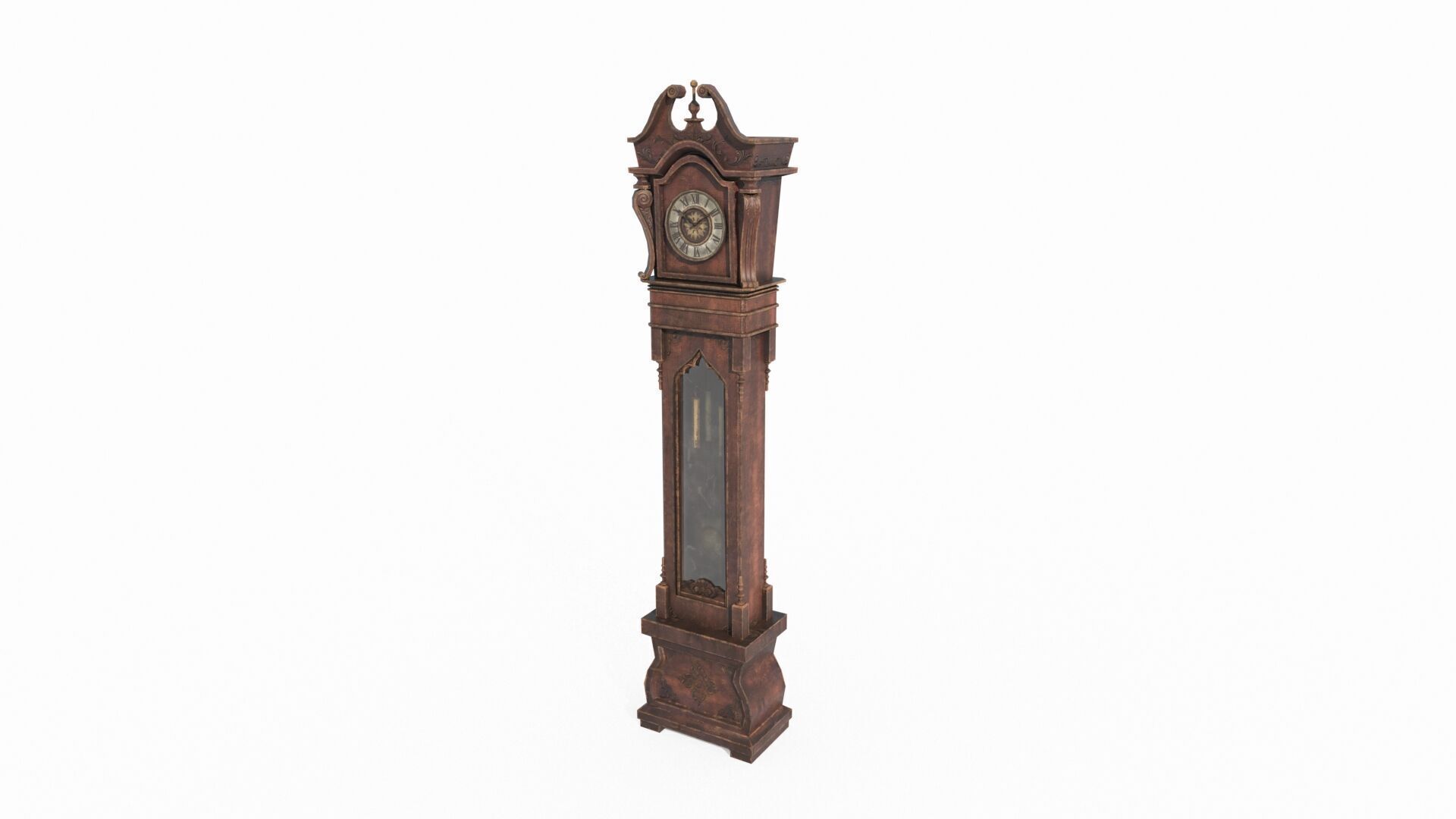 Old style furniture clock 3D model_2
