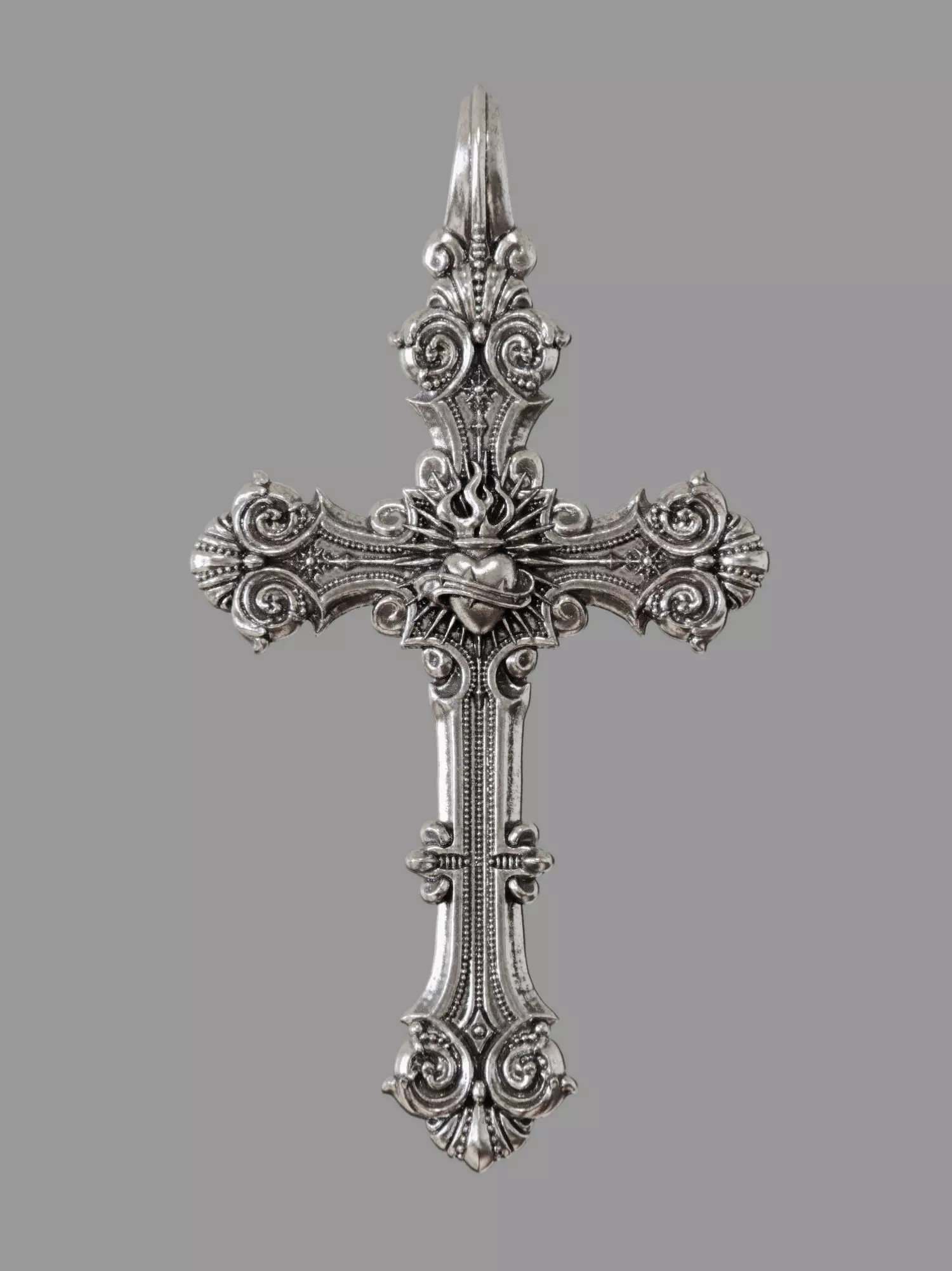 cross pendant 3D print model_0