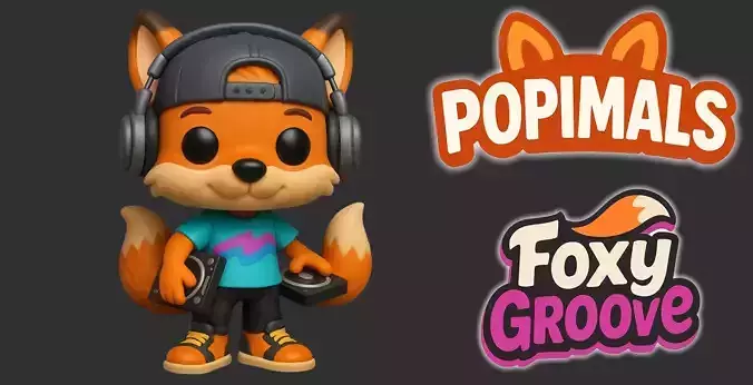 Foxy Groove format Funko Pop cartoon 3D print model