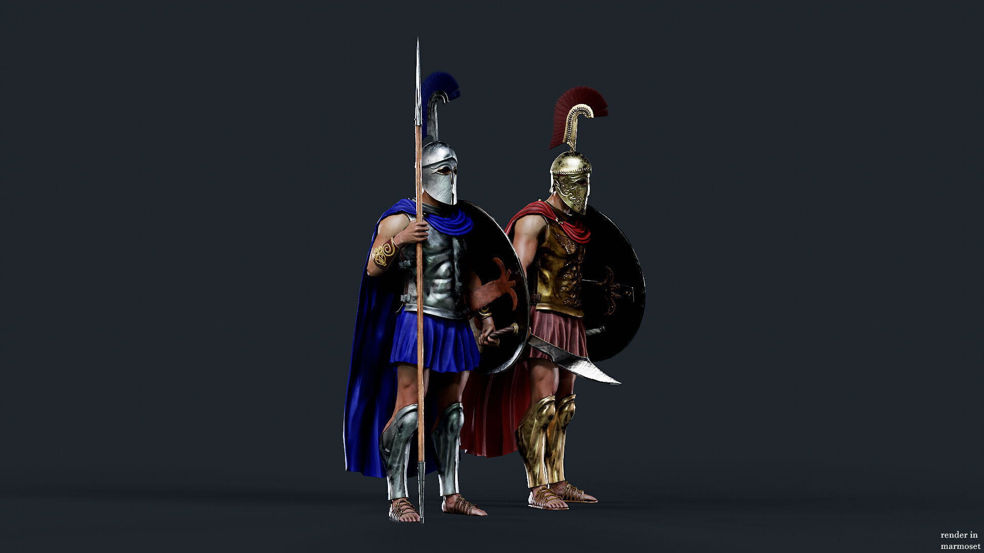 SPARTAN ROYAL HOPLITE R  Low-poly 3D model_3