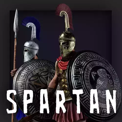 SPARTAN ROYAL HOPLITE R  Low-poly 3D model