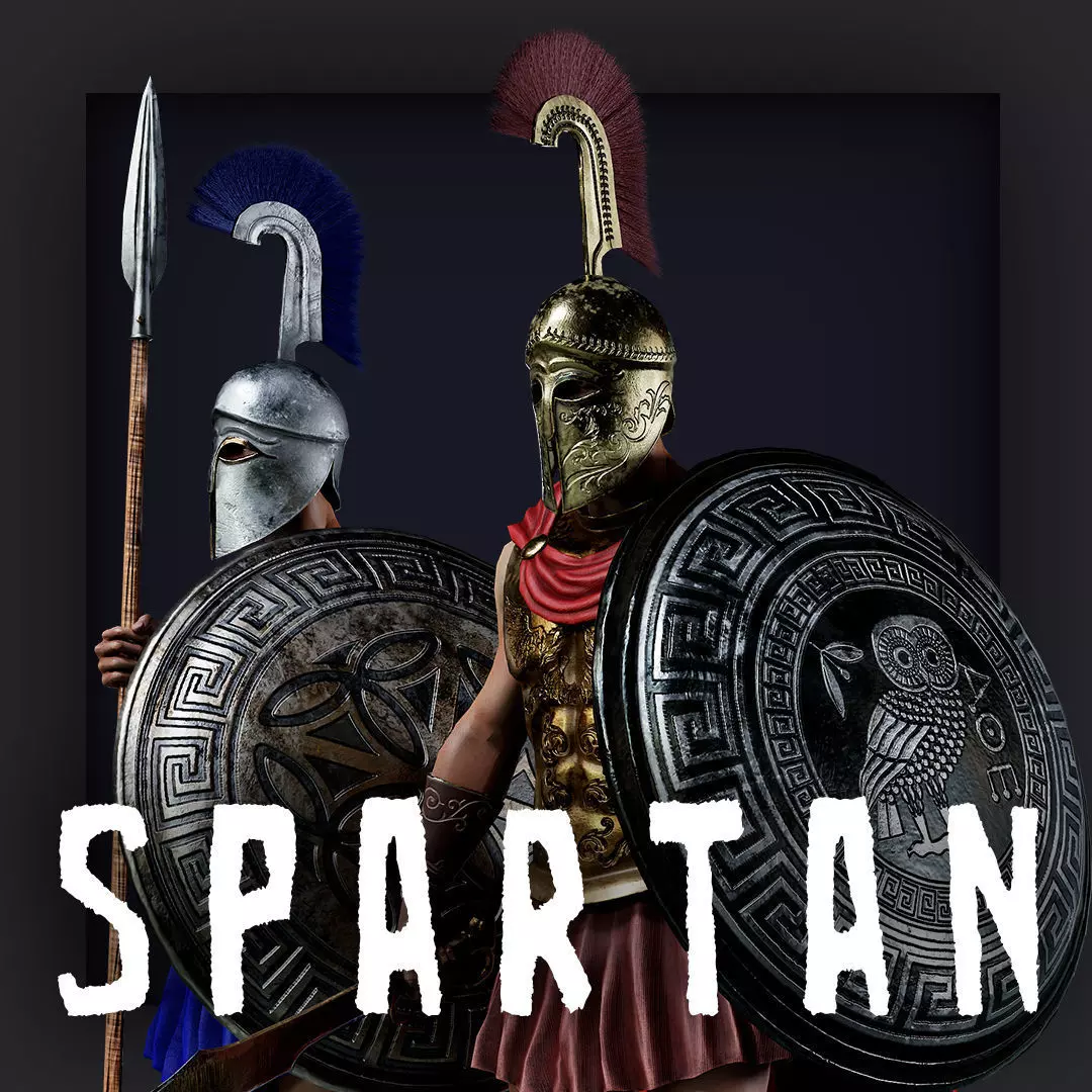 SPARTAN ROYAL HOPLITE R  Low-poly 3D model_0