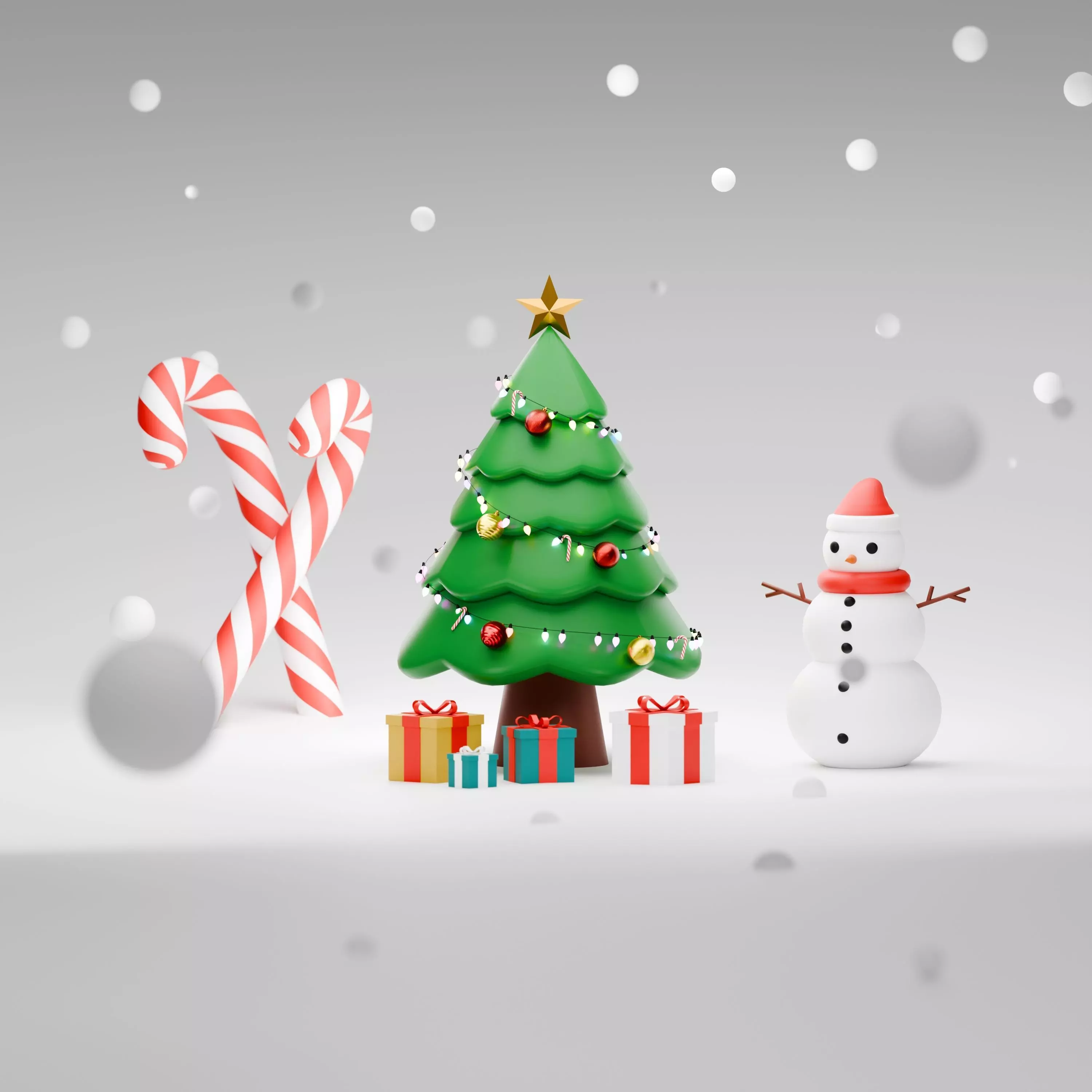 3D Stylized Christmas Tree Low-poly 3D model
