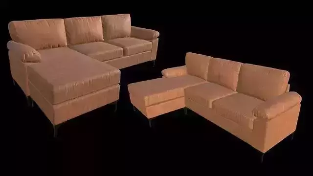 Faux Leather Convertible Sectional Sofa