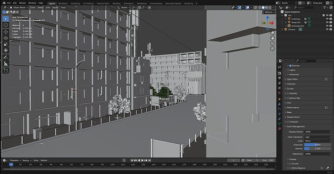 Modern Urban Street Environment - Realistic city and Wet streets 3D model 2