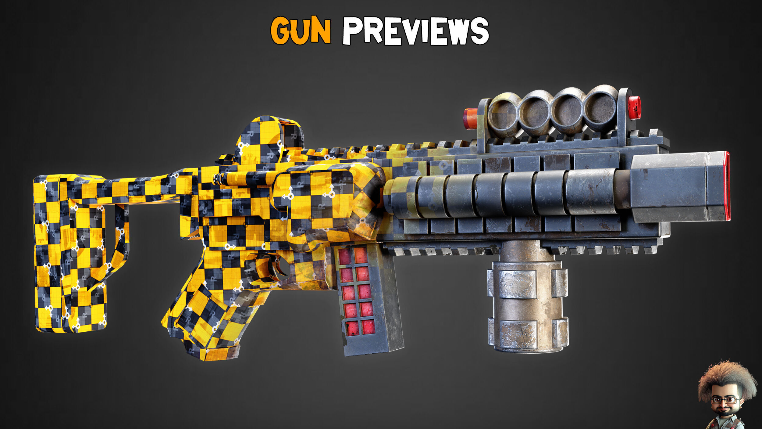 20 Game-Ready Futuristic Guns and Texture      Vol 10   Low-poly 3D model_5