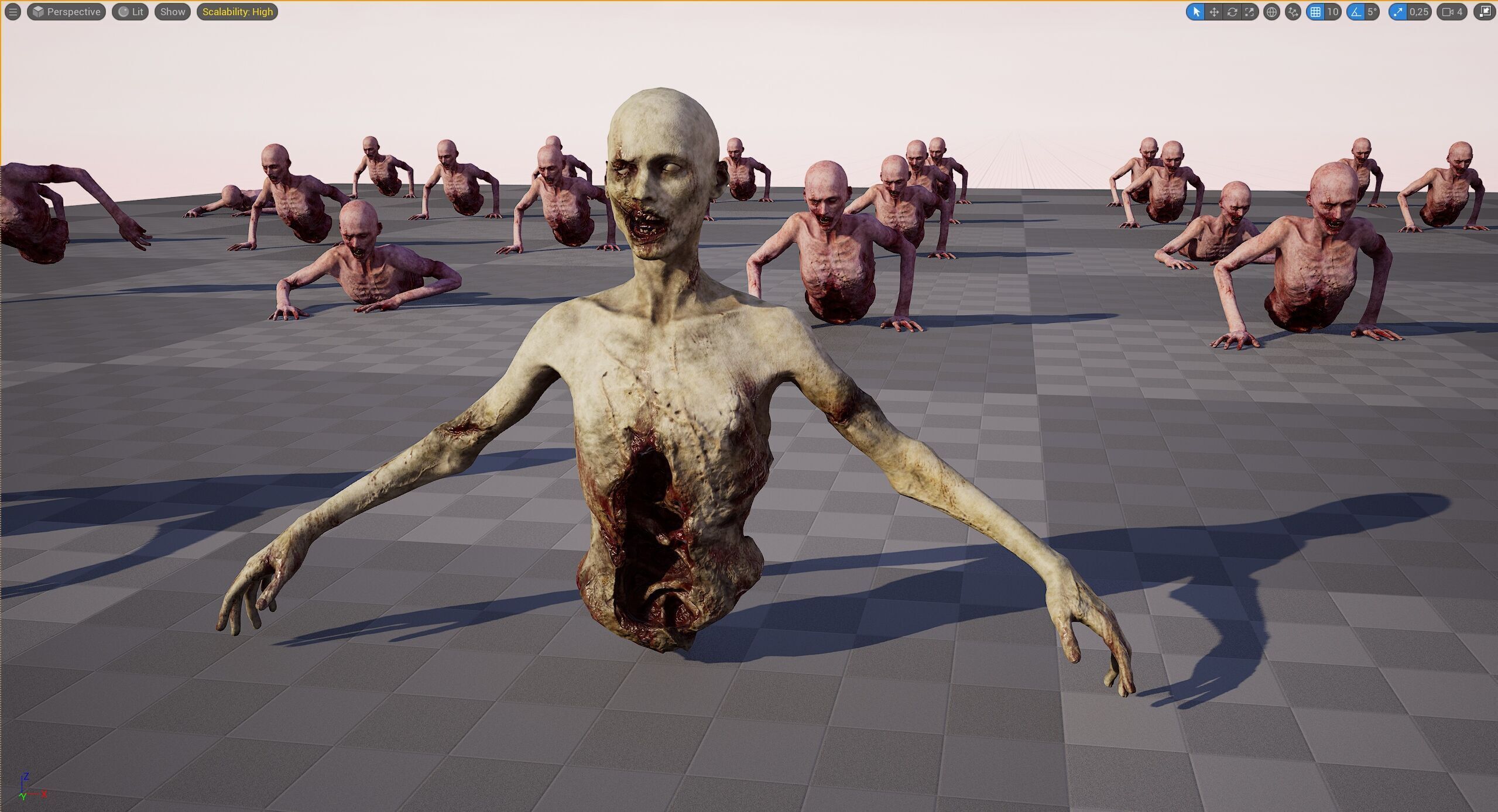 Zombie Crawler Pack1 Low-poly 3D model_48