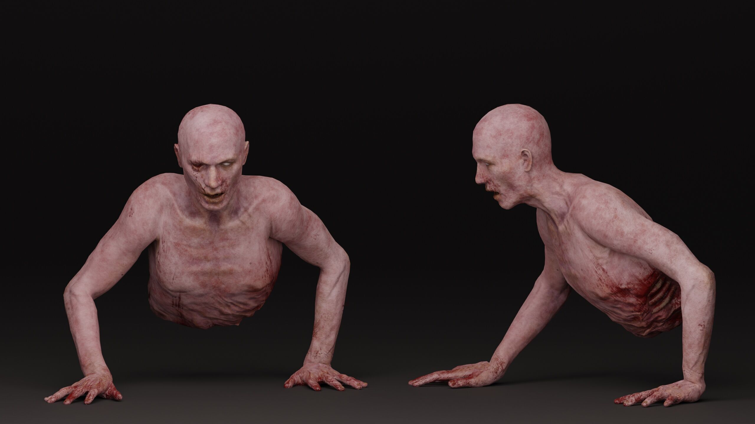 Zombie Crawler Pack1 Low-poly 3D model_26