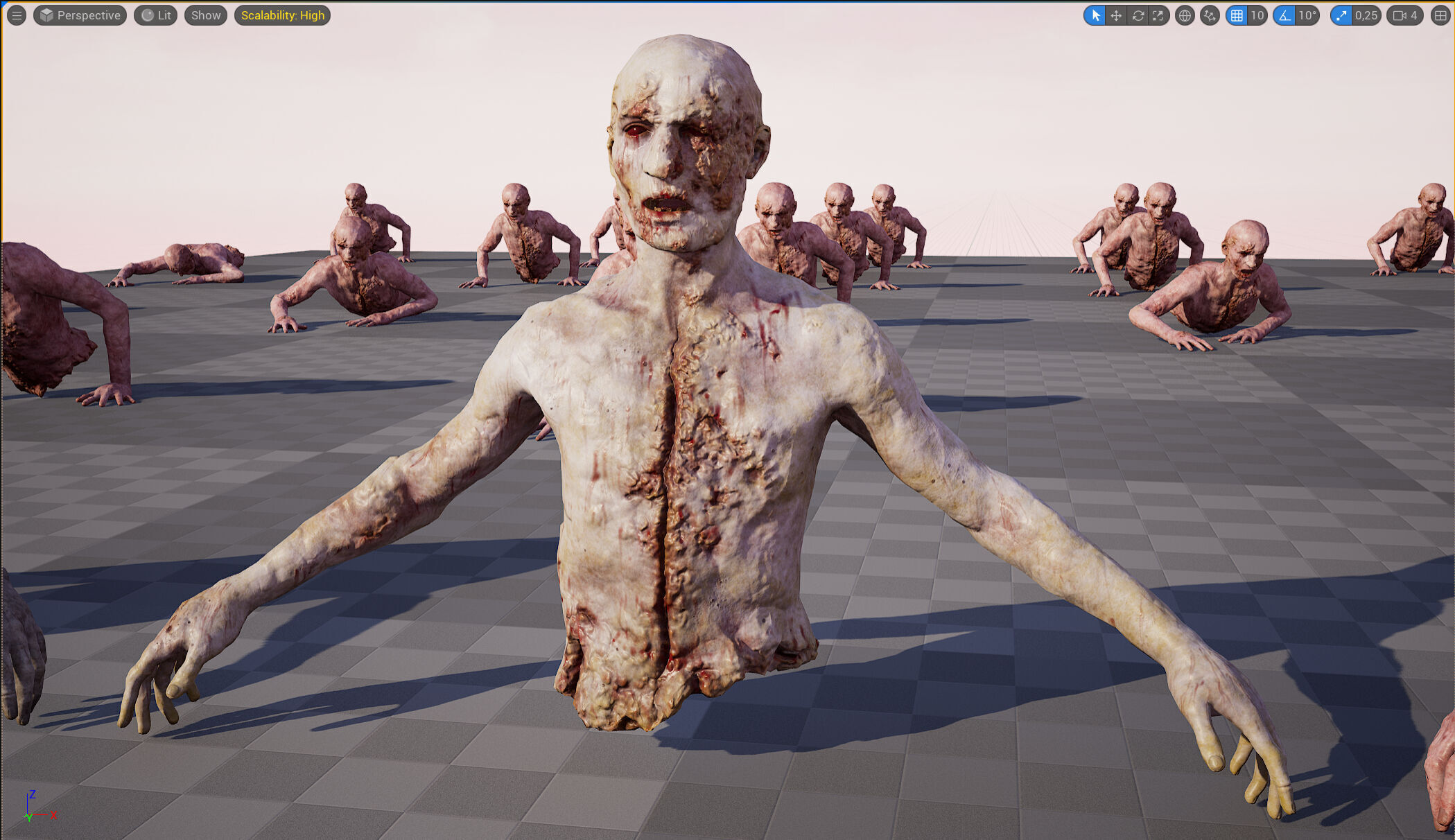 Zombie Crawler Pack1 Low-poly 3D model_21