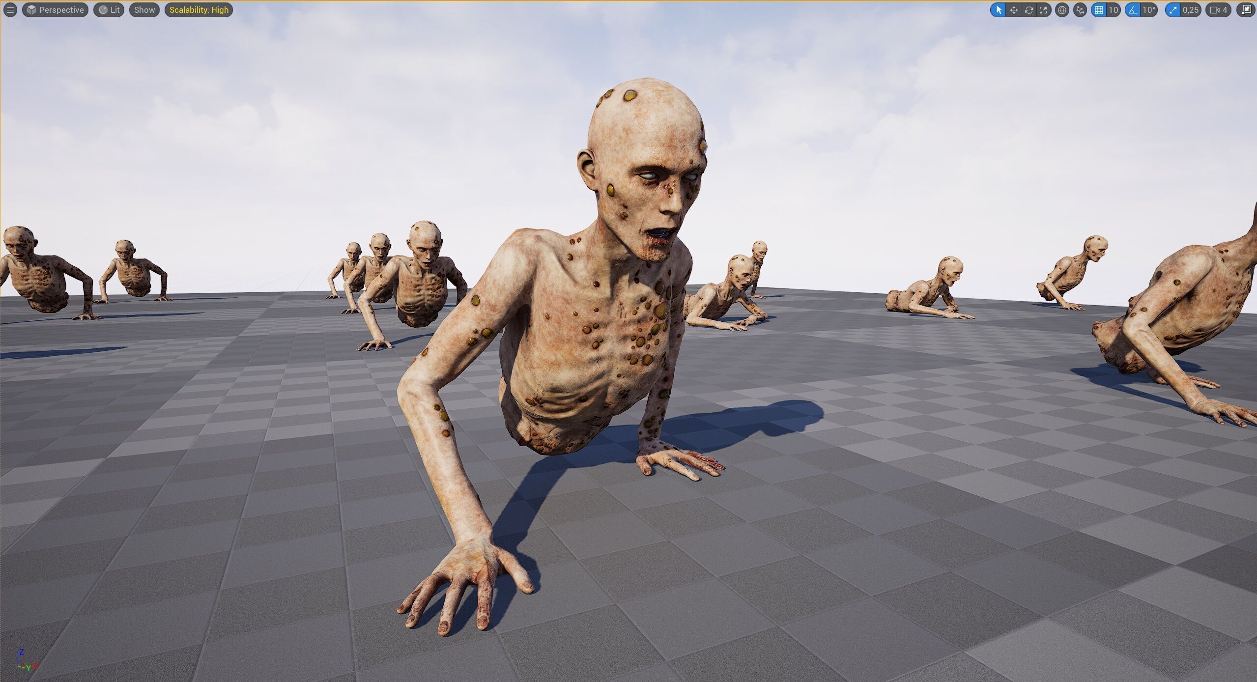 Zombie Crawler Pack1 Low-poly 3D model_64