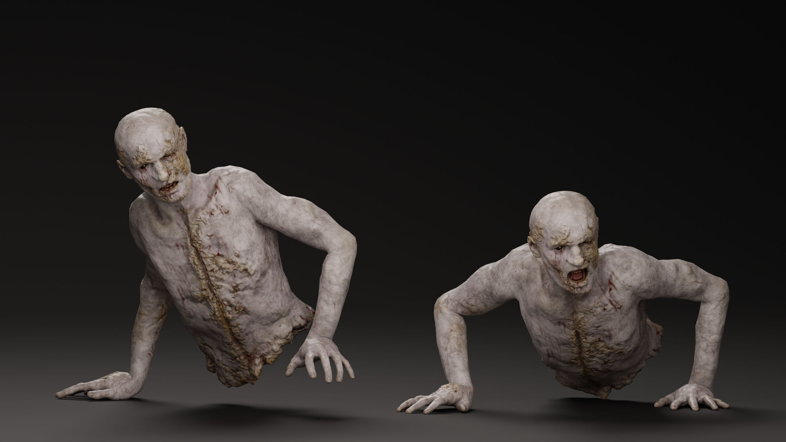 Zombie Crawler Pack1 Low-poly 3D model_19
