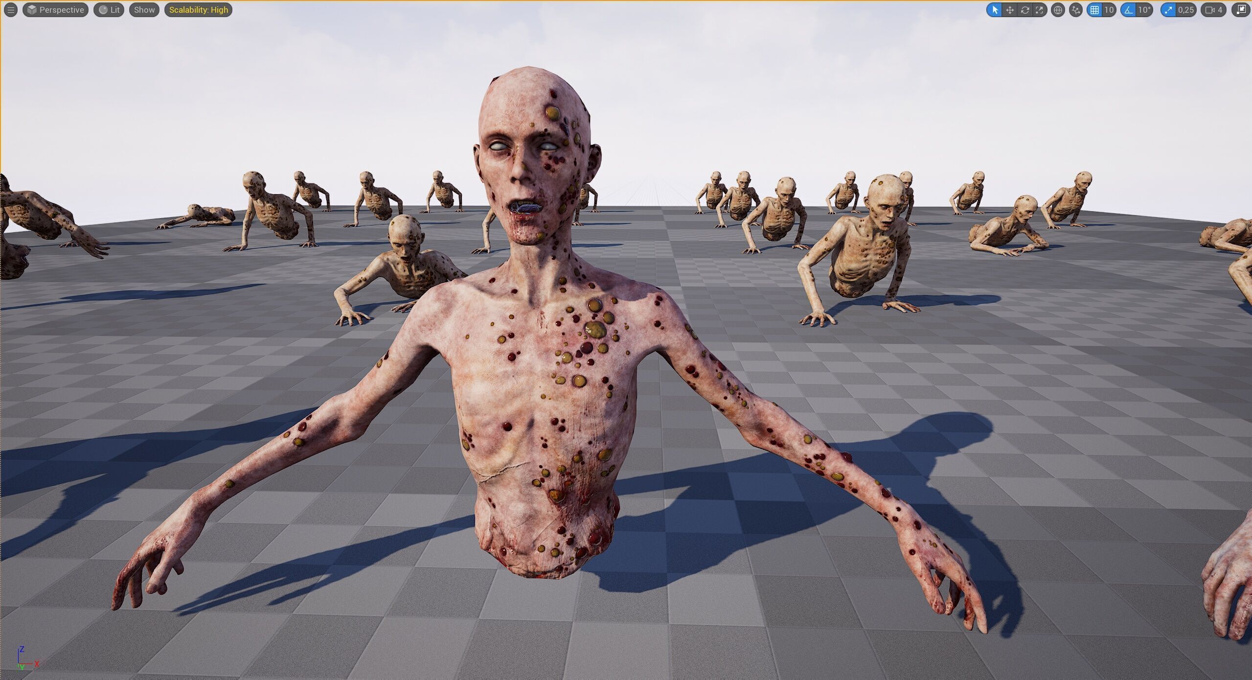 Zombie Crawler Pack1 Low-poly 3D model_61