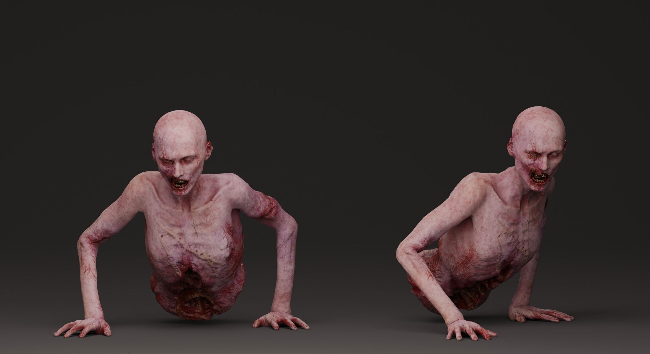 Zombie Crawler Pack1 Low-poly 3D model_40