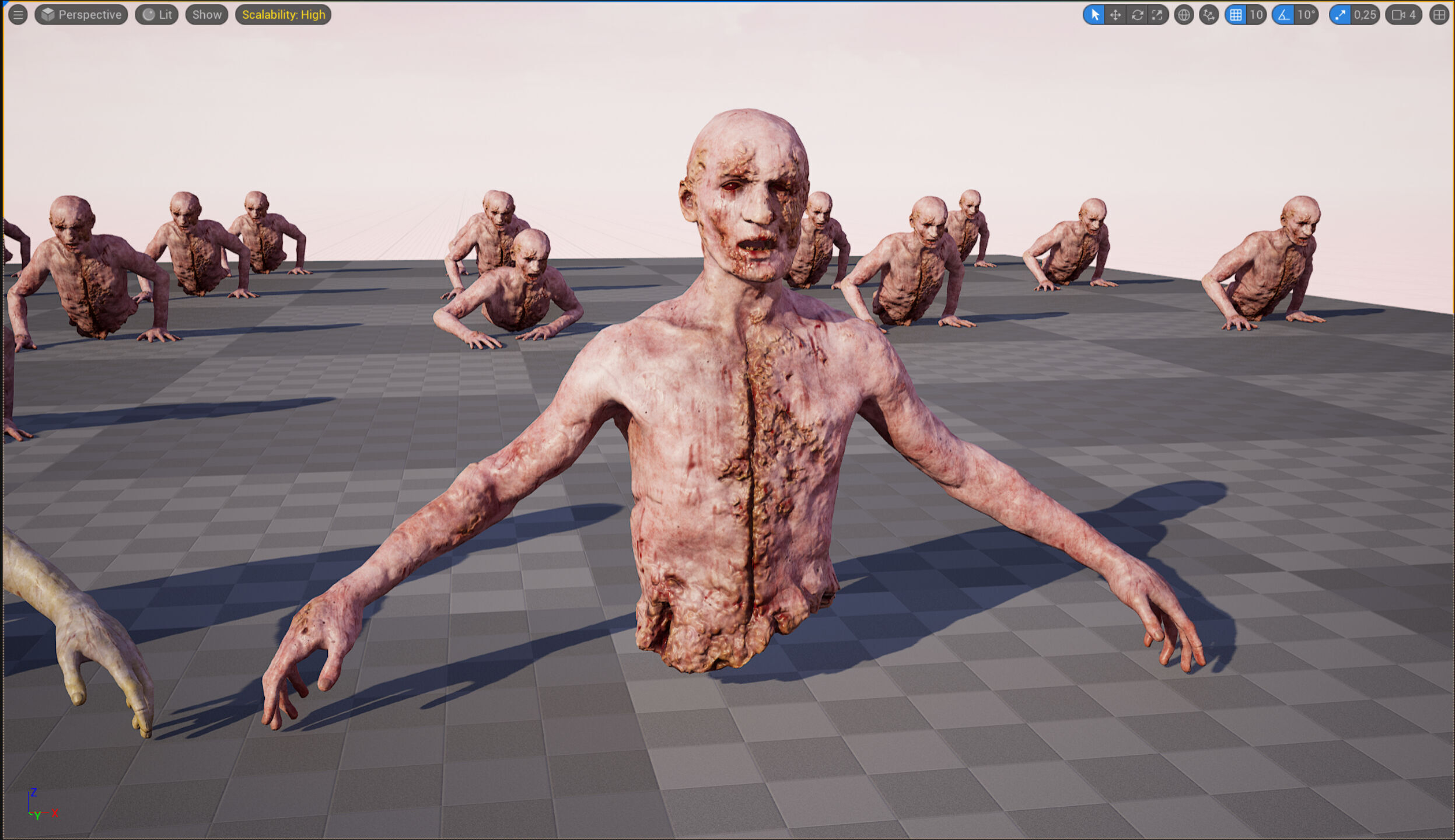 Zombie Crawler Pack1 Low-poly 3D model_23