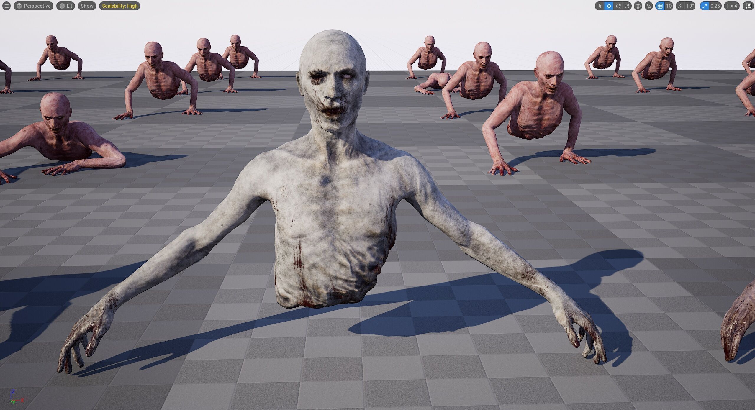 Zombie Crawler Pack1 Low-poly 3D model_33