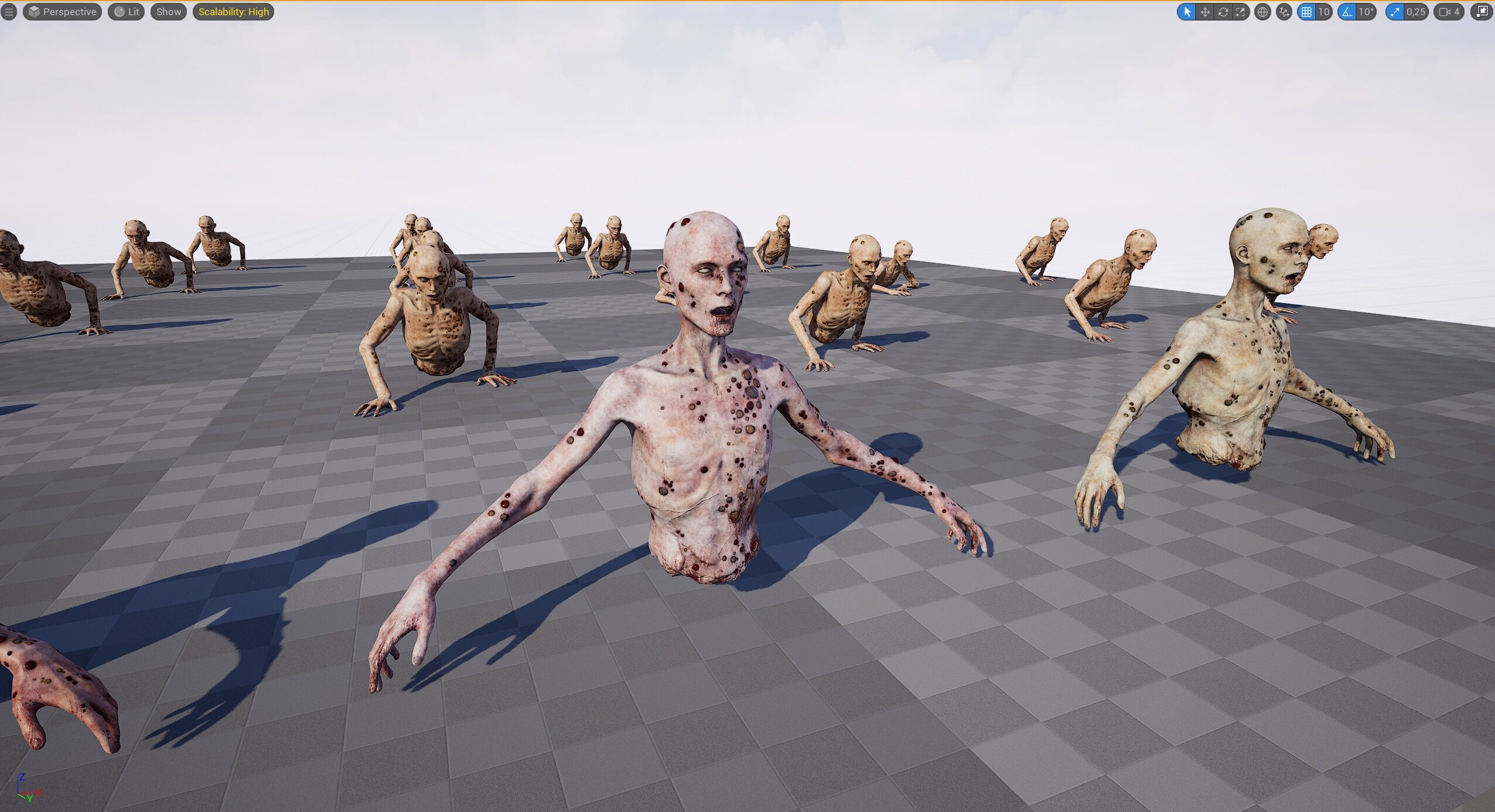 Zombie Crawler Pack1 Low-poly 3D model_62