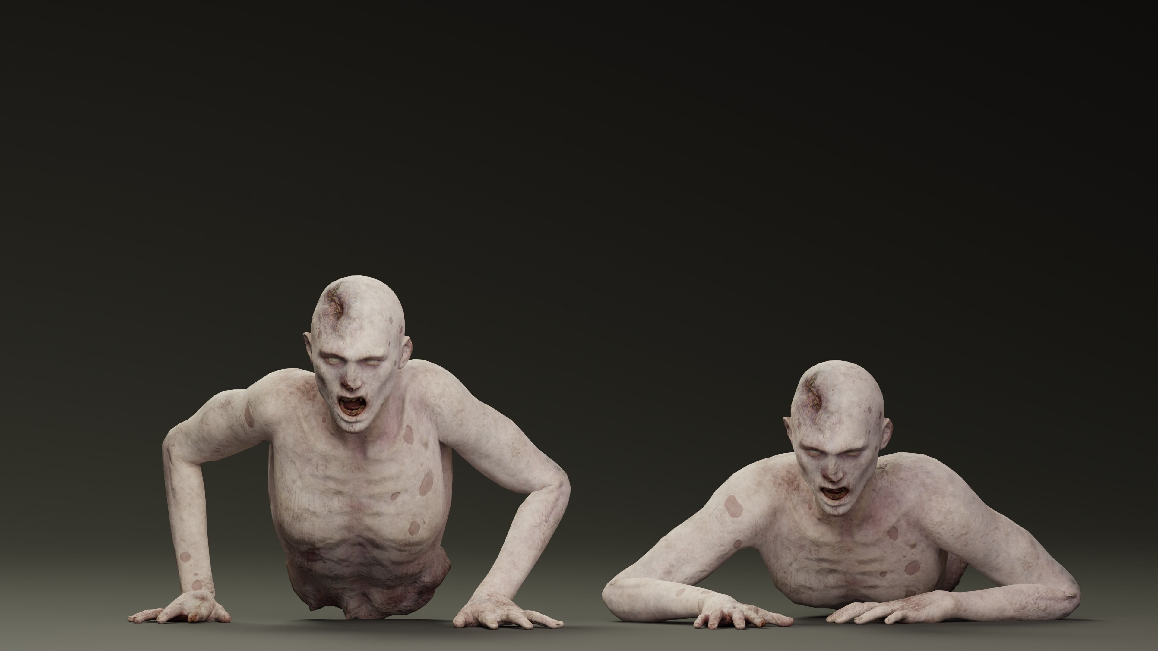 Zombie Crawler Pack1 Low-poly 3D model_11