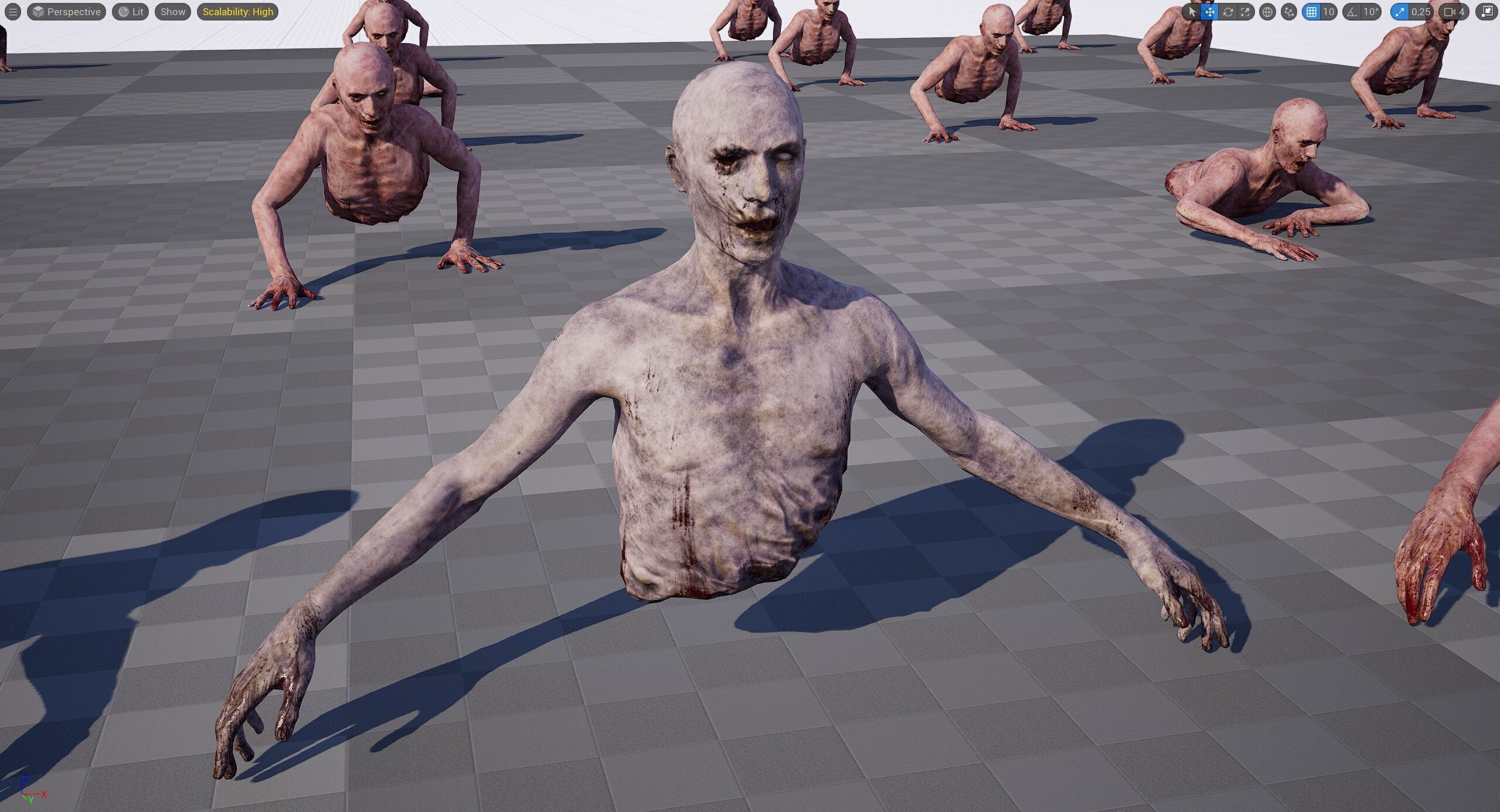 Zombie Crawler Pack1 Low-poly 3D model_32