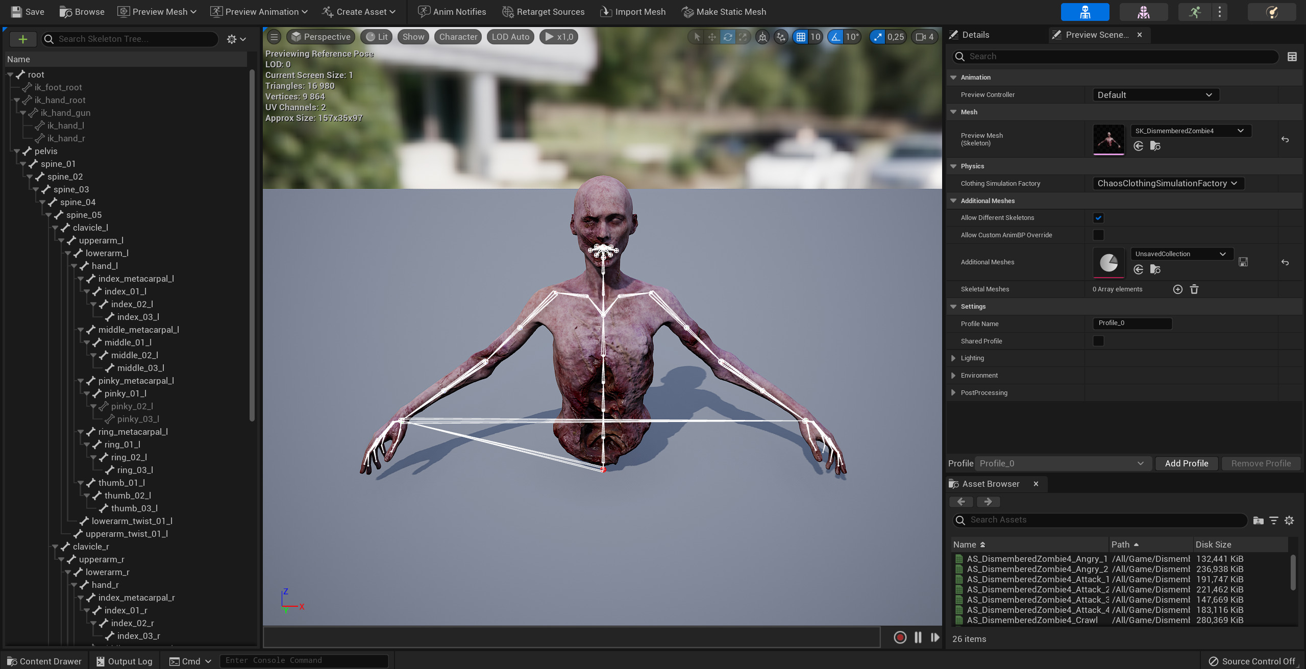 Zombie Crawler Pack1 Low-poly 3D model_49