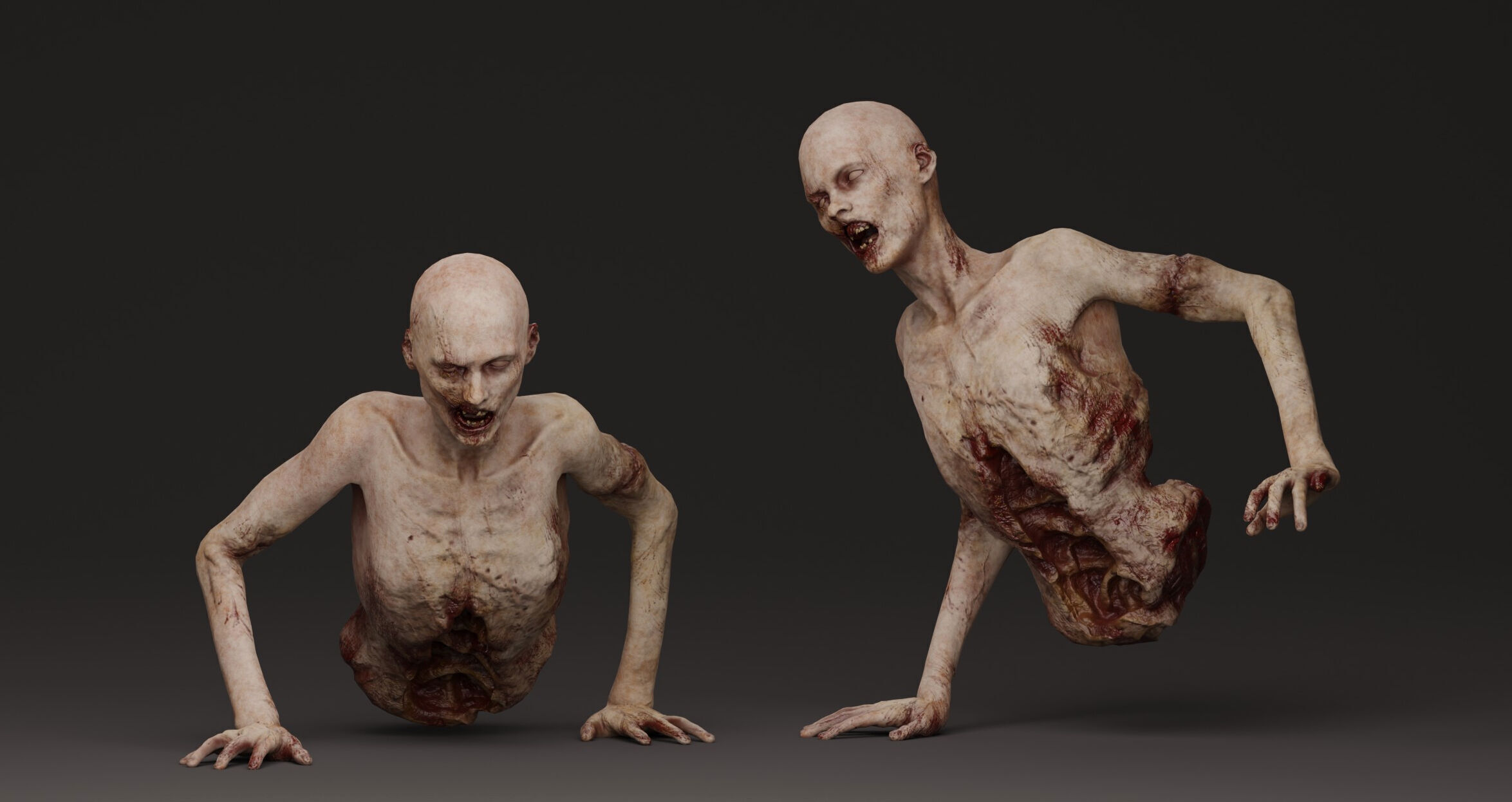 Zombie Crawler Pack1 Low-poly 3D model_37