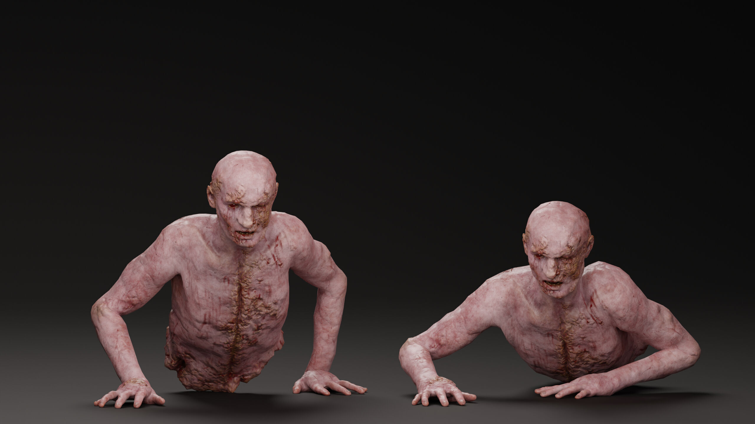 Zombie Crawler Pack1 Low-poly 3D model_16