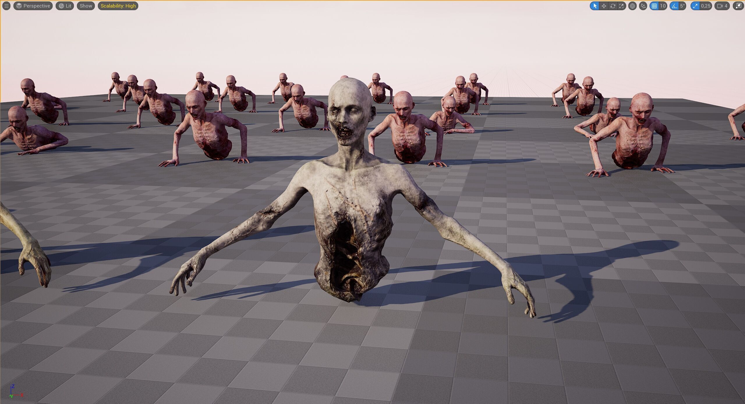 Zombie Crawler Pack1 Low-poly 3D model_46