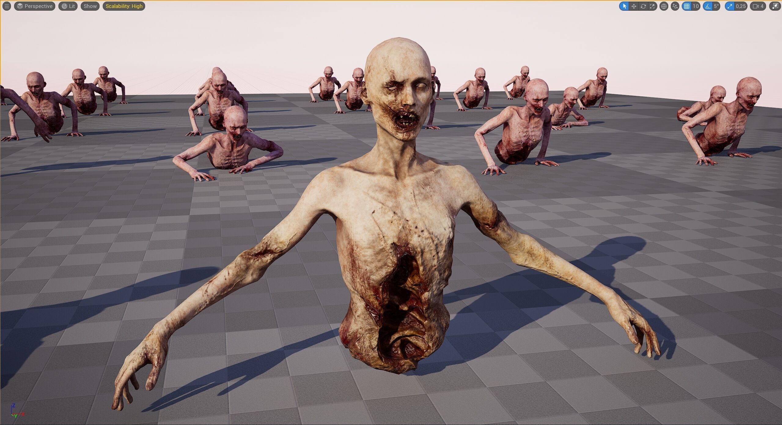 Zombie Crawler Pack1 Low-poly 3D model_45