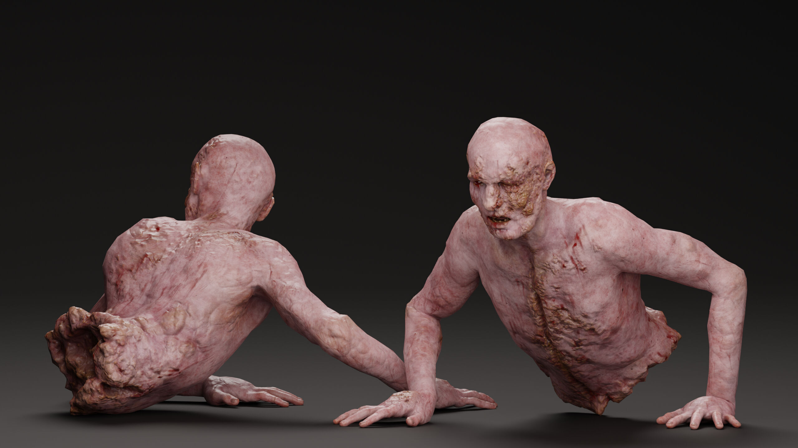 Zombie Crawler Pack1 Low-poly 3D model_17