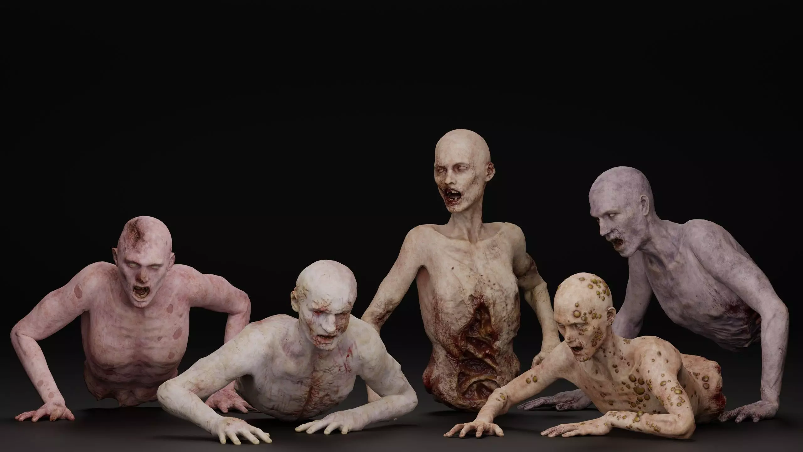 Zombie Crawler Pack1 Low-poly 3D model_0