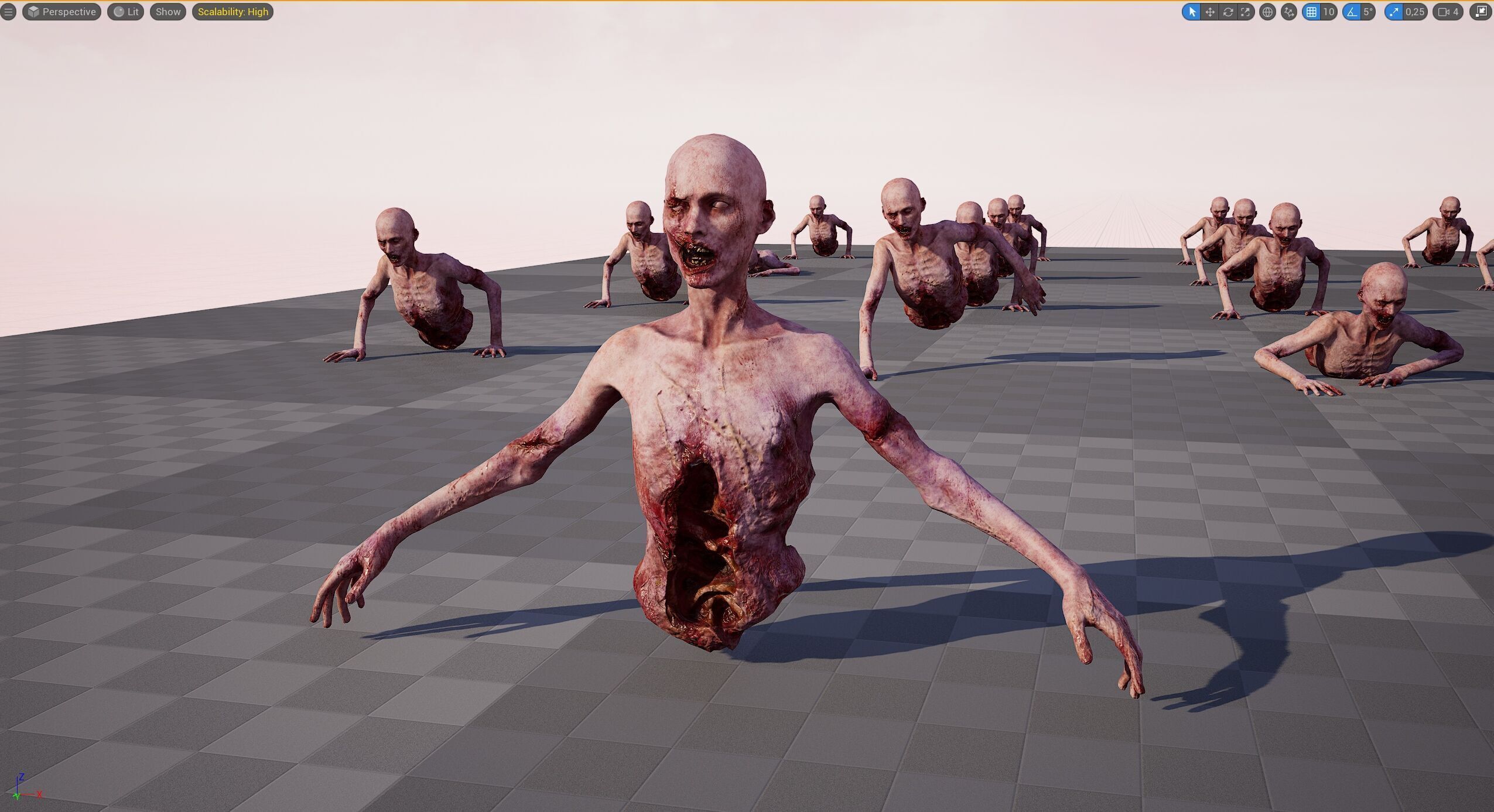 Zombie Crawler Pack1 Low-poly 3D model_47