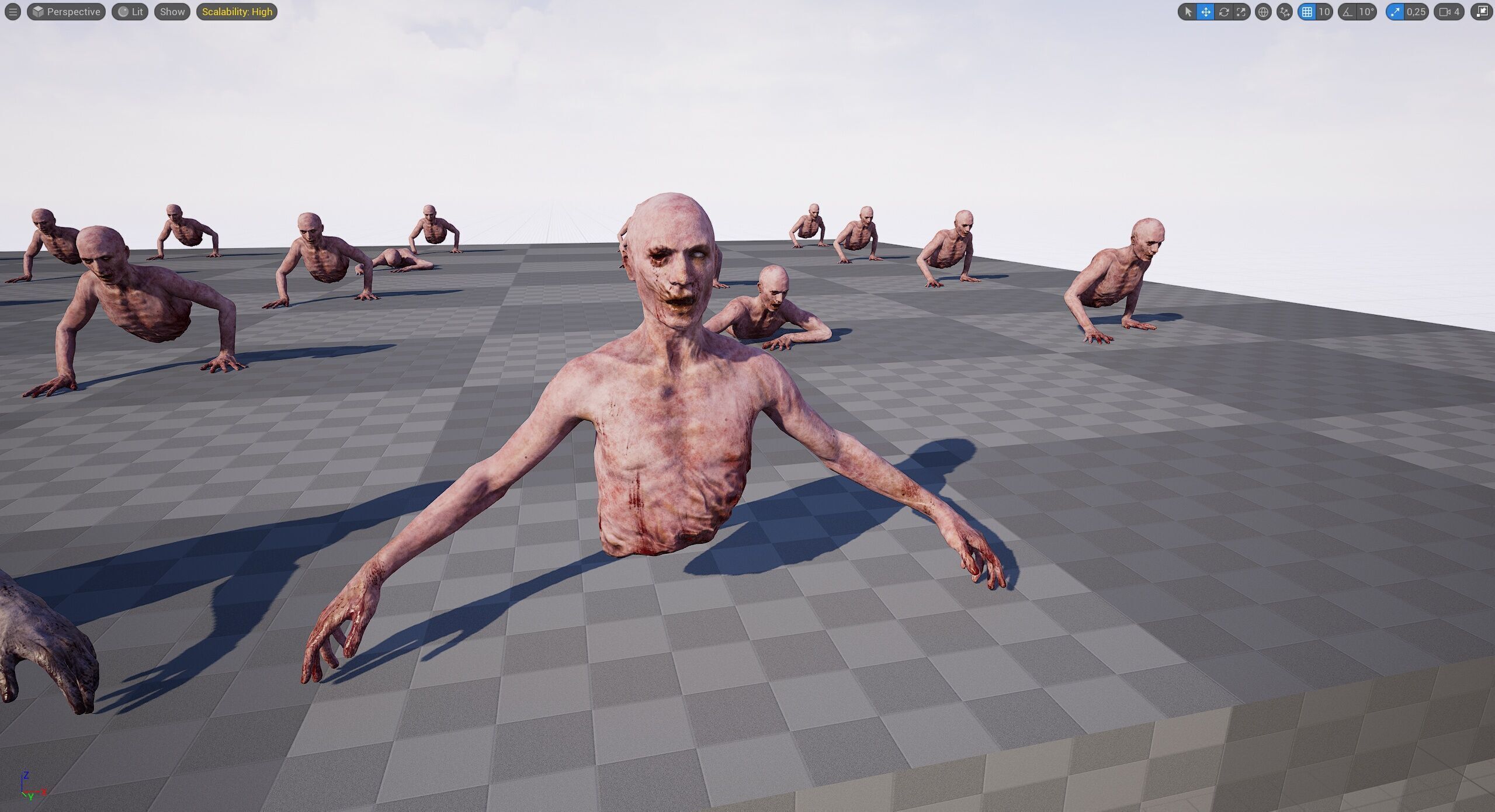 Zombie Crawler Pack1 Low-poly 3D model_31