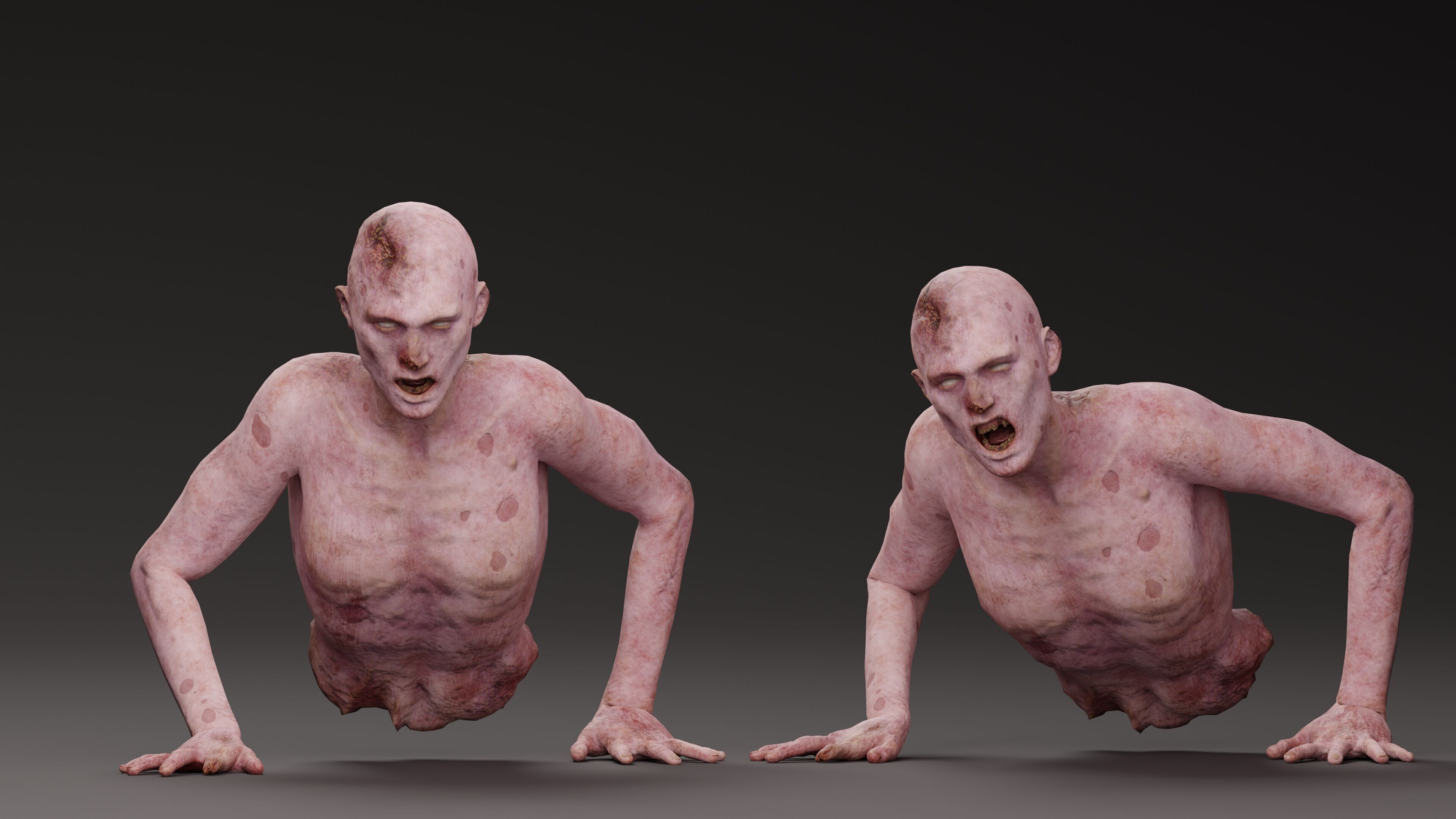 Zombie Crawler Pack1 Low-poly 3D model_9