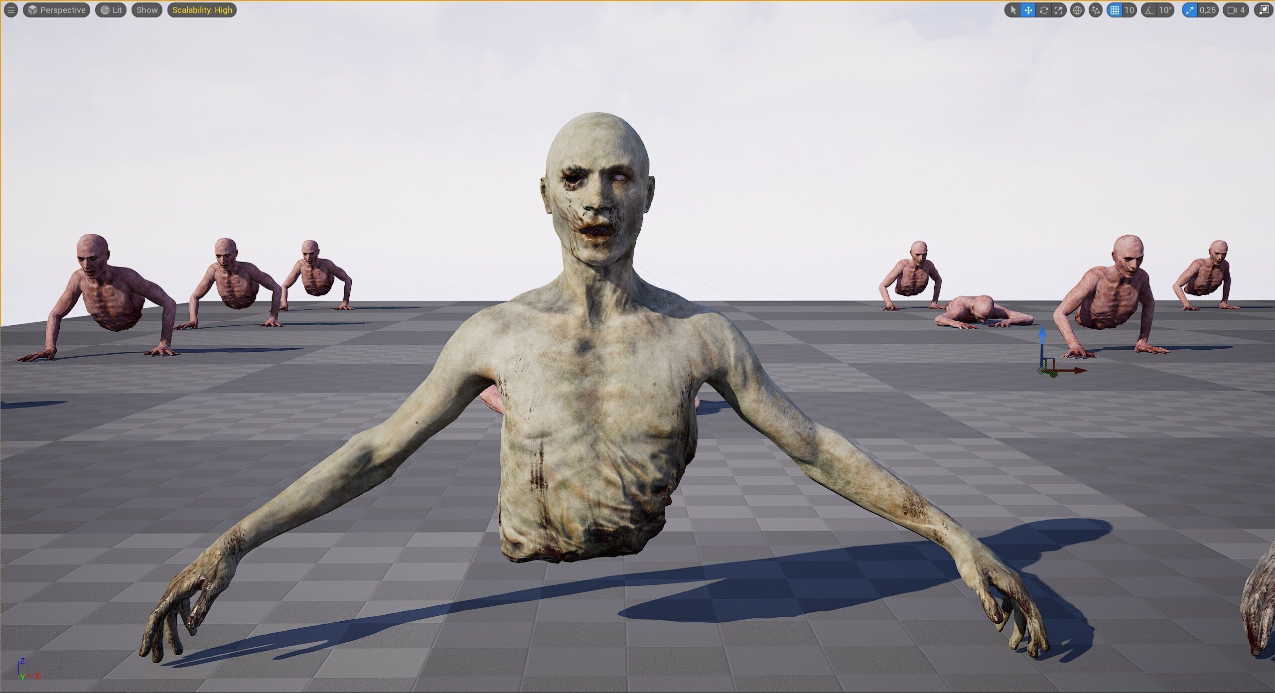 Zombie Crawler Pack1 Low-poly 3D model_34