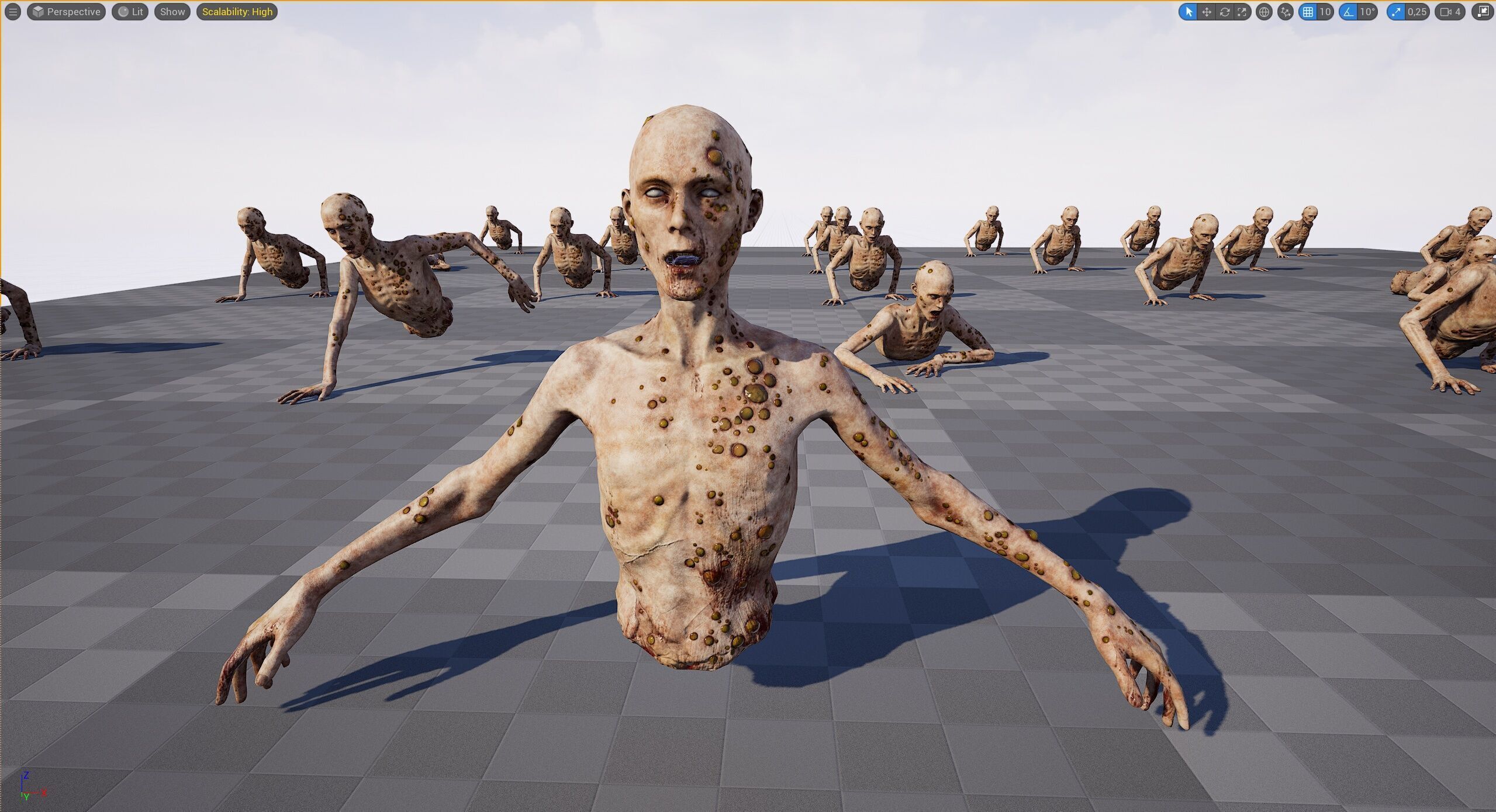 Zombie Crawler Pack1 Low-poly 3D model_60