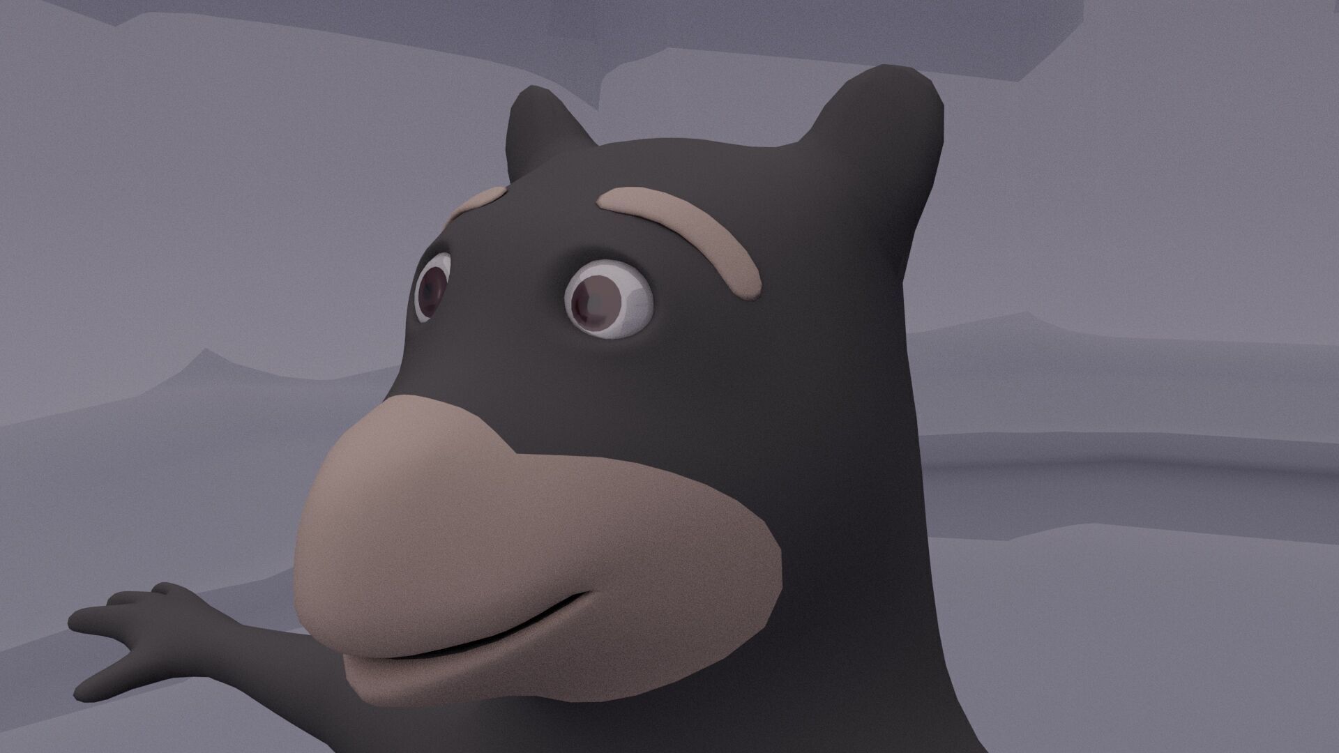 Cartoon Bear Low-poly 3D model_6