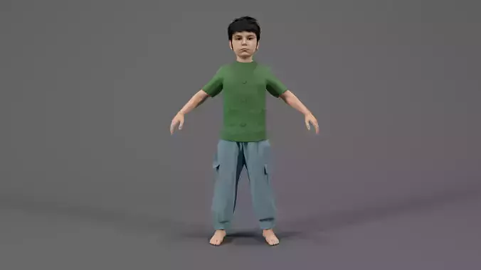 Child Character Model-Rigged Animated