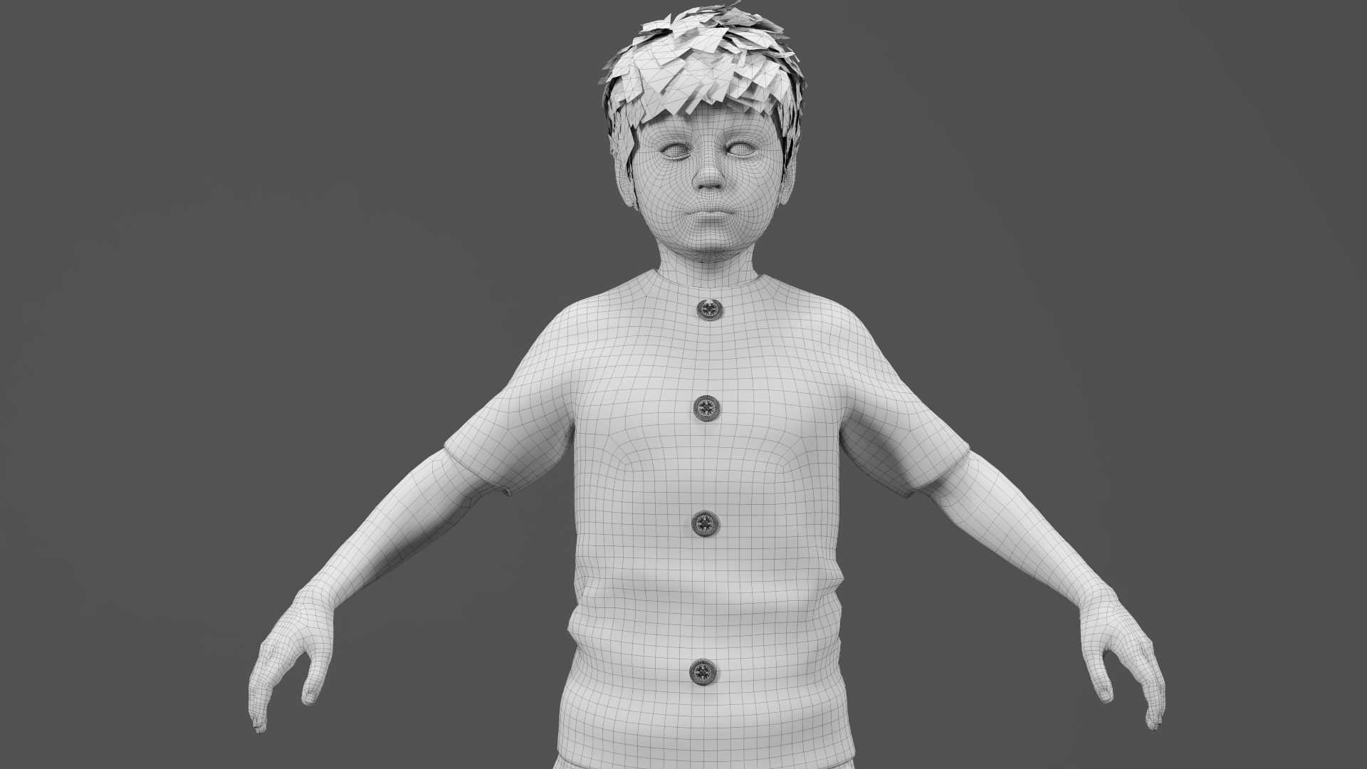 Child Character Model-Rigged Animated Low-poly 3D model_7