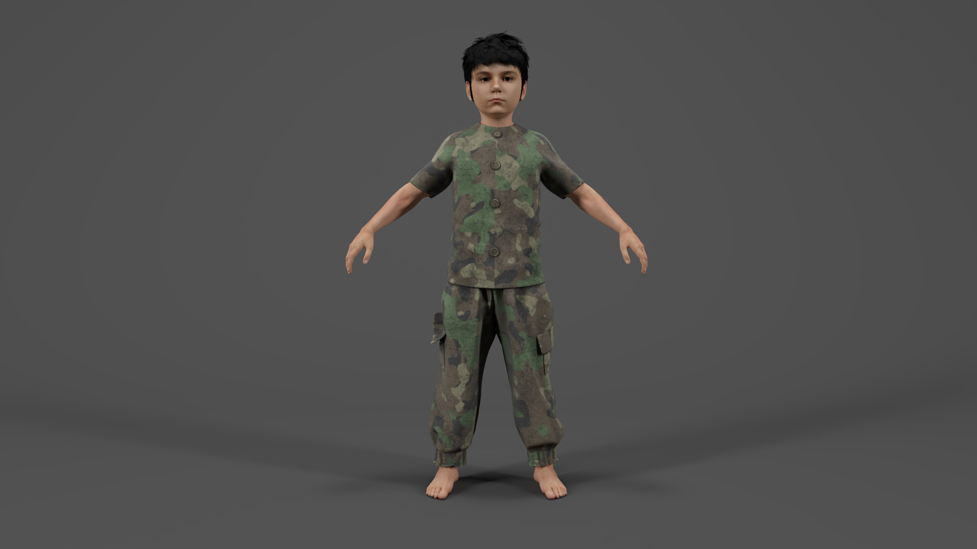 Child Character Model-Rigged Animated Low-poly 3D model_1