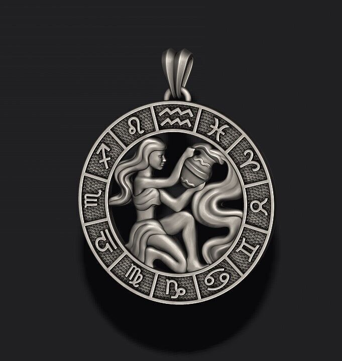 zodiac acuario lite pendant 3D print model_3