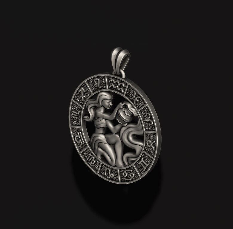 zodiac acuario lite pendant 3D print model_5