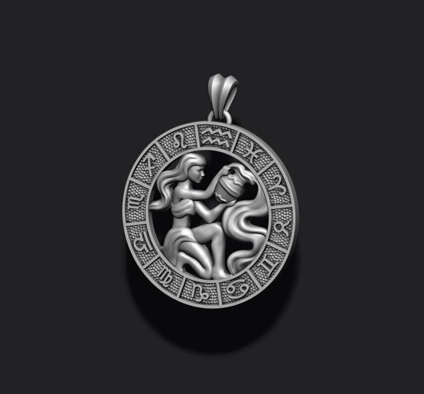 zodiac acuario lite pendant 3D print model_7
