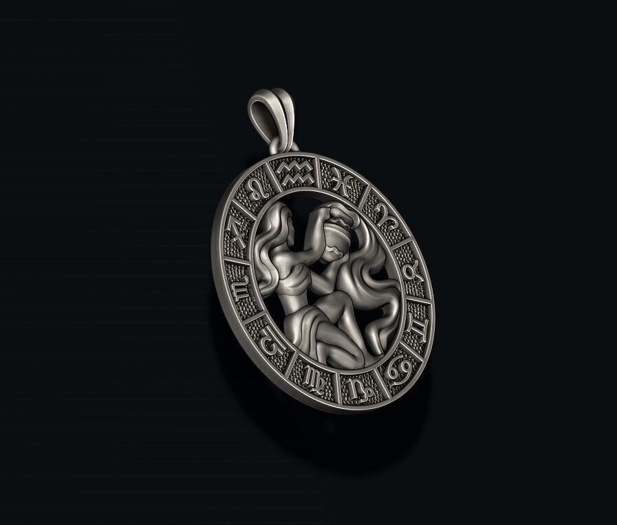 zodiac acuario lite pendant 3D print model_4