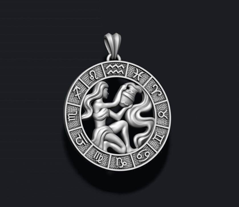 zodiac acuario lite pendant 3D print model_6