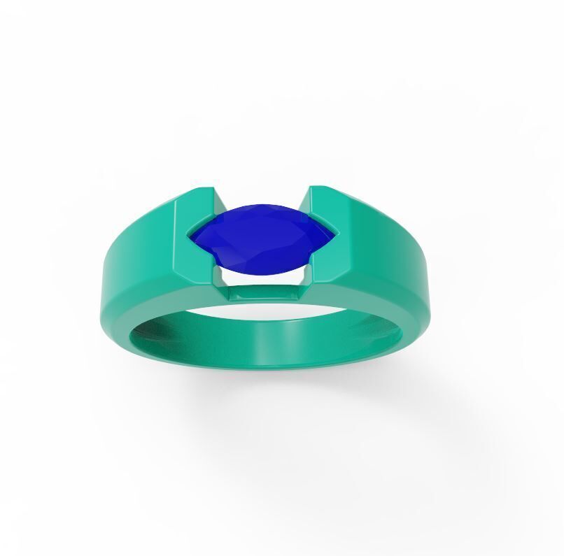 Man engagement ring 02 3D print model_3