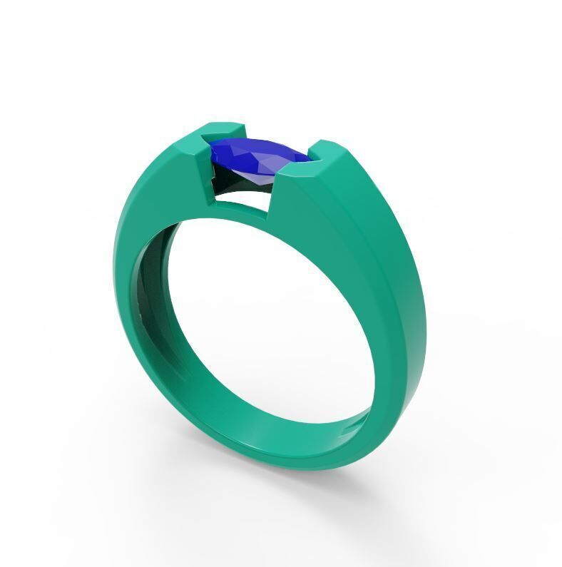 Man engagement ring 02 3D print model_2