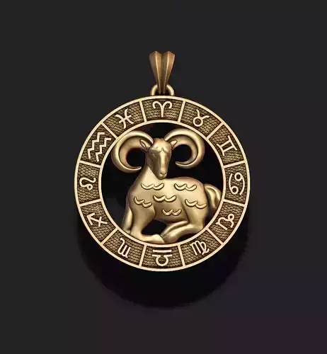 zodiac Aries lite pendant