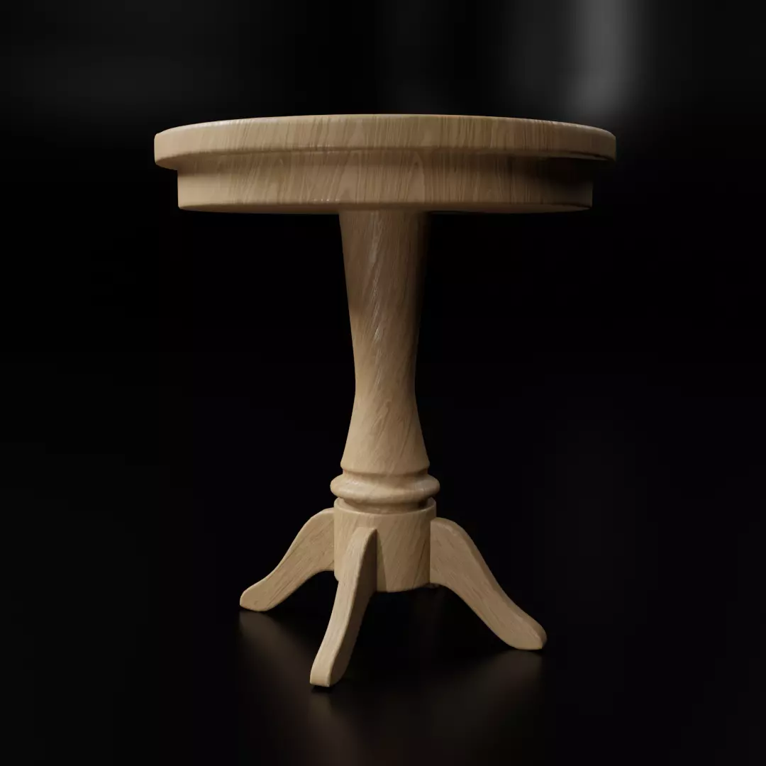 Free High Poly Wooden Round Table PBR Textures Free 3D model