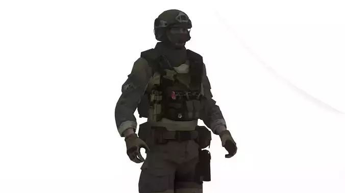 Elite Covert Ops Soldier Realistic Rigged 3D Character Model